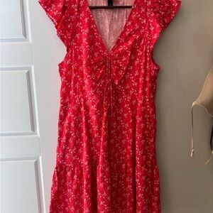 Universal Thread Red Floral Backless Dress